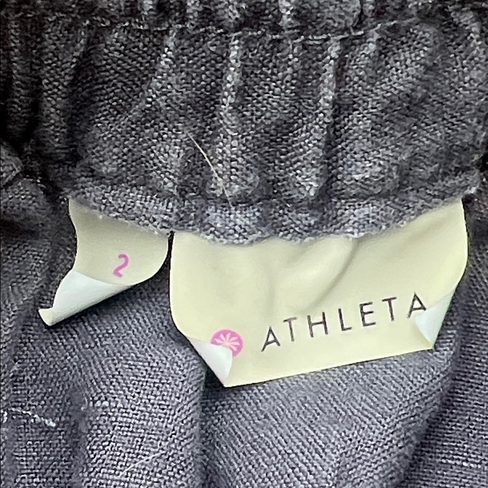 Athleta Poolside Ruffled Hem Grey Linen Skirt Women's Size 2 - Picture 4 of 9